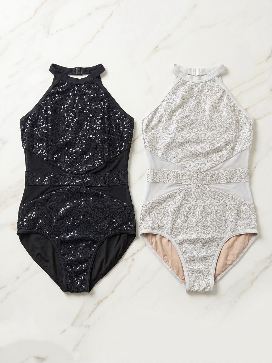 Halter Sequin Performance Leotard | Aerial, Dance & Gymnastics