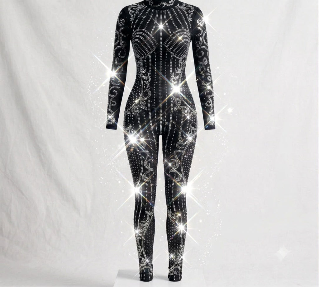 Rhinestone Full-Length Unitard | Aerial Dance, Gymnastics & Performance Costume