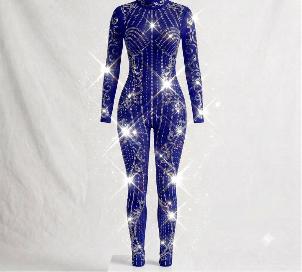 Rhinestone Full-Length Unitard | Aerial Dance, Gymnastics & Performance Costume