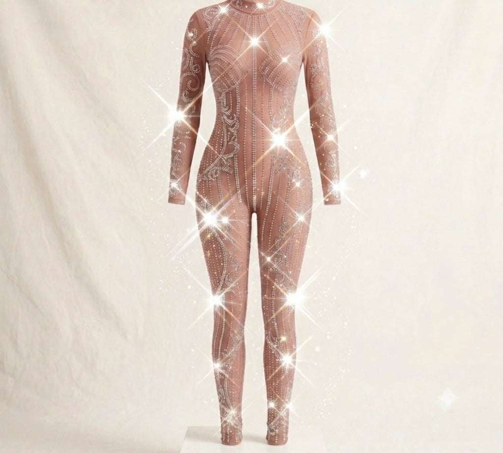 Rhinestone Full-Length Unitard | Aerial Dance, Gymnastics & Performance Costume