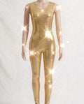 Gold Metallic Full-Length Unitard | Aerial Dance, Gymnastics & Performance Bodysuit