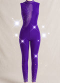Purple Rhinestone Performance Unitard | Aerial Dance, Gymnastics & Acrobatics Costume