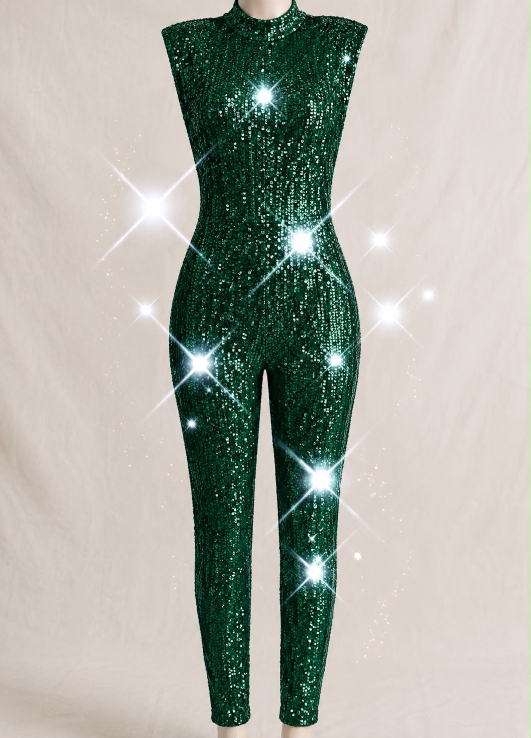 Emerald Green Sequin Performance Unitard | Aerial Dance, Gymnastics & Stage Costume