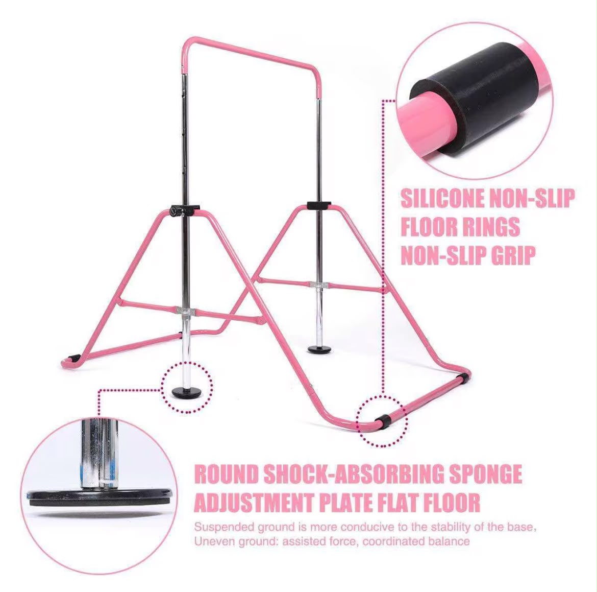 Foldable Kids Gymnastics Kip Bar | Adjustable Height Home Training