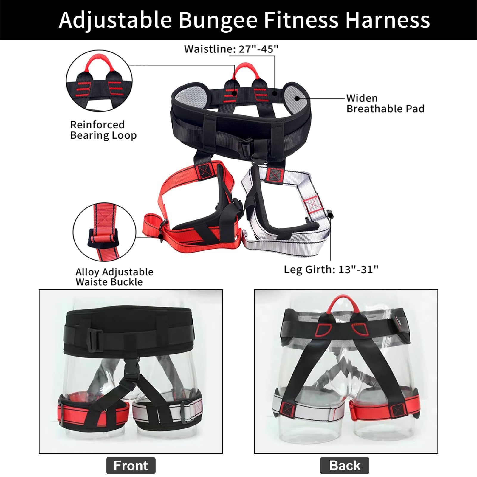 Professional Bungee Fitness Equipment Set – Full Aerial Workout Kit with Harness & Resistance Cord
