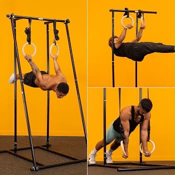 Premium Wooden Gymnastic Rings Set – Adjustable Heavy-Duty Straps for Calisthenics & Strength Training