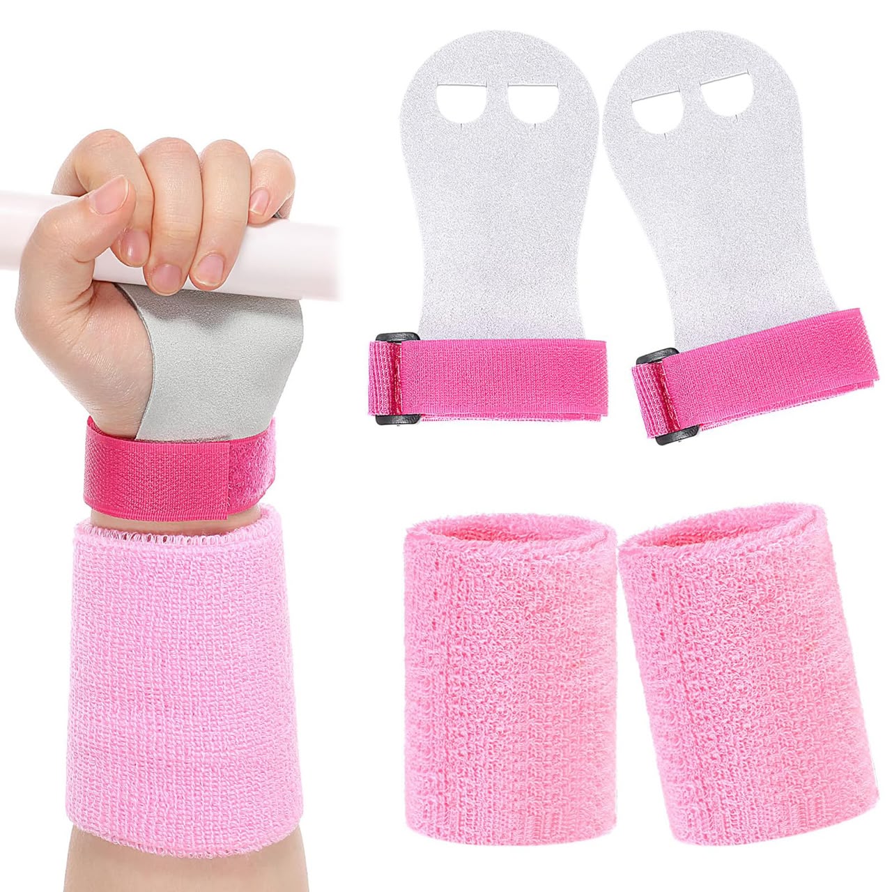 Premium Gymnastics Hand Grips & Wristbands Set – Non-Slip Palm Protectors for Training