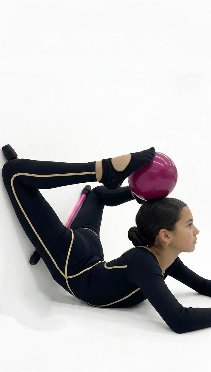 Competition-Grade Rhythmic Gymnastics Ball in Sparkly Pink – High-Grip 15 cm (Ages 3-9) & 18 cm (Ages 10+)