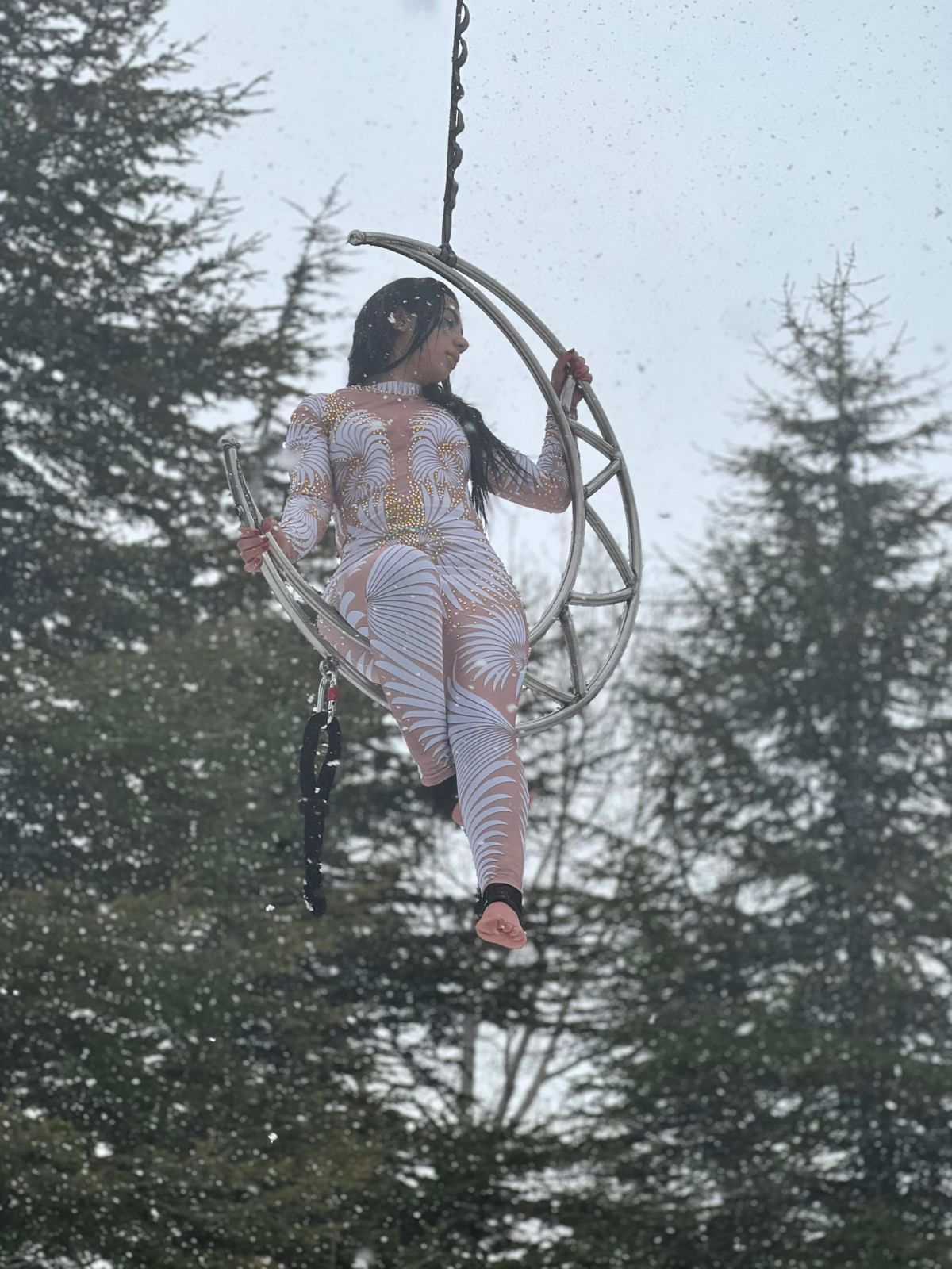 Professional Aerial Moon | Crescent Moon Lyra Hoop